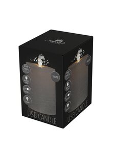 Anna's Collection LED-stompkaars oplaadbaar - D7,5xH10cm Taupe - afbeelding 2