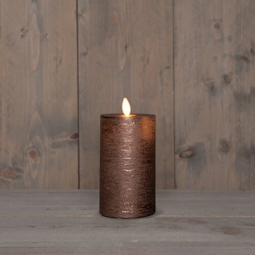 Anna's Collection LED-stompkaars oplaadbaar - D7,5xH12,5cm Brons - afbeelding 3