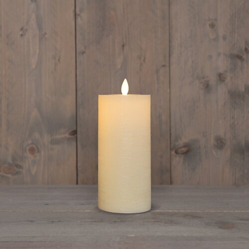 Anna's Collection LED-stompkaars oplaadbaar - D7,5xH15cm Ivoor - afbeelding 3