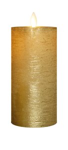 Anna's Collection LED-stompkaars oplaadbaar rustiek met bewegende vlam goud - H 15 x Ø 7,5 cm - afbeelding 1