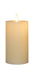 Anna's Collection LED-stompkaars oplaadbaar rustiek met bewegende vlam ivoor - H 12,5 x Ø 7,5 cm - afbeelding 1