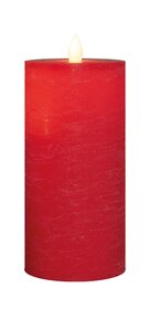 Anna's Collection LED-stompkaars oplaadbaar rustiek met bewegende vlam rood - H 15 x Ø 7,5 cm - afbeelding 1