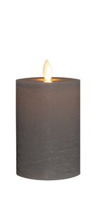 Anna's Collection LED-stompkaars oplaadbaar rustiek met bewegende vlam taupe - H 10 x Ø 7,5 cm - afbeelding 1