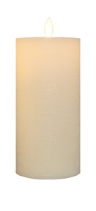Anna's Collection LED-stompkaars oplaadbaar rustiek met bewegende vlam wit - H 15 x Ø 7,5 cm - afbeelding 1