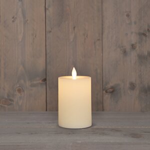 Anna's Collection LED-stompkaars oplaadbaar rustiek met bewegende vlam wit - H 10 x Ø 7,5 cm - afbeelding 3