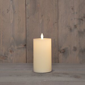 Anna's Collection LED-stompkaars oplaadbaar rustiek met bewegende vlam wit - H 12,5 x Ø 7,5 cm - afbeelding 3