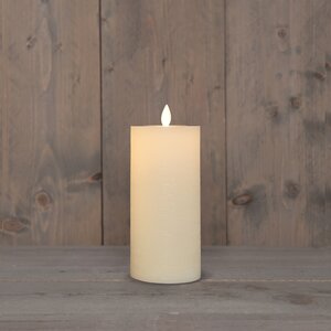 Anna's Collection LED-stompkaars oplaadbaar rustiek met bewegende vlam wit - H 15 x Ø 7,5 cm - afbeelding 3