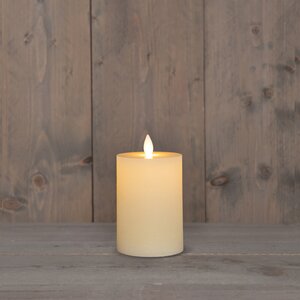 Anna's Collection LED-stompkaars oplaadbaar rustiek met bewegende vlam ivoor - H 10 x Ø 7,5 cm - afbeelding 3