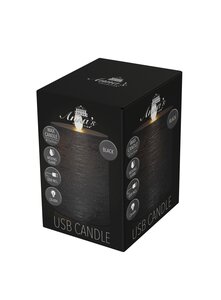 Anna's Collection LED-stompkaars oplaadbaar rustiek met bewegende vlam zwart - H 10 x Ø 7,5 cm - afbeelding 2