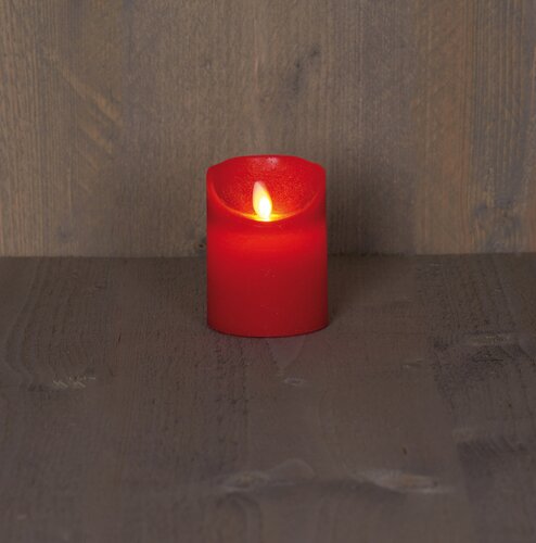 Anna's Collection LED-stompkaars rustiek - D7,5xH10cm Rood - afbeelding 3