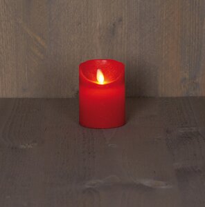 Anna's Collection LED-stompkaars rustiek - D7,5xH10cm Rood - afbeelding 3