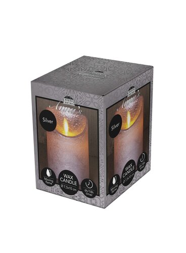 Anna's Collection LED-stompkaars rustiek - D7,5xH10cm Zilver - afbeelding 2