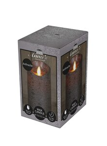 Anna's Collection LED-stompkaars rustiek - D7,5xH12,5cm Antraciet - afbeelding 2