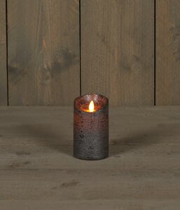 Anna's Collection LED-stompkaars rustiek - D7,5xH12,5cm Antraciet - afbeelding 3