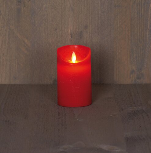 Anna's Collection LED-stompkaars rustiek - D7,5xH12,5cm Rood - afbeelding 3