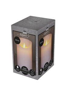 Anna's Collection LED-stompkaars rustiek - D7,5xH12,5cm Wit - afbeelding 2