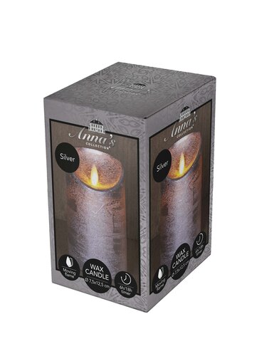 Anna's Collection LED-stompkaars rustiek - D7,5xH12,5cm Zilver - afbeelding 2