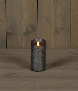Anna's Collection LED-stompkaars rustiek - D7,5xH15cm Antraciet - afbeelding 3