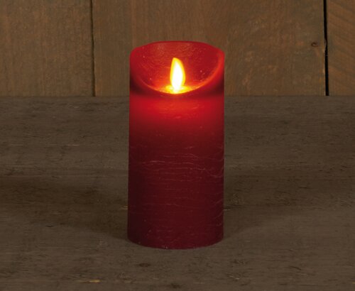 Anna's Collection LED-stompkaars rustiek - D7,5xH15cm Bordeaux - afbeelding 3