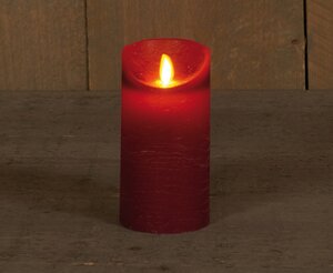 Anna's Collection LED-stompkaars rustiek - D7,5xH15cm Bordeaux - afbeelding 3