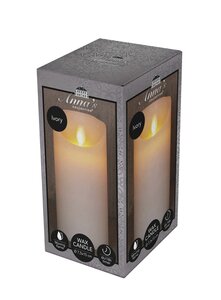 Anna's Collection LED-stompkaars rustiek - D7,5xH15cm Ivoor - afbeelding 2