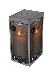 Anna's Collection LED-stompkaars rustiek - D7,5xH15cm Taupe - afbeelding 2