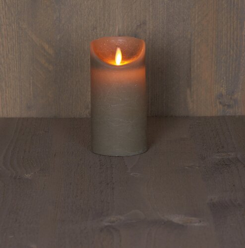 Anna's Collection LED-stompkaars rustiek - D7,5xH15cm Taupe - afbeelding 3