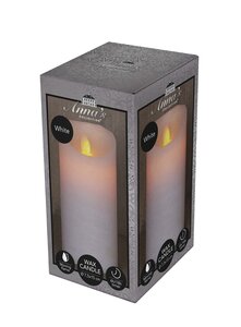 Anna's Collection LED-stompkaars rustiek - D7,5xH15cm Wit - afbeelding 2