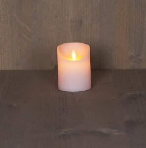 Anna's Collection LED-stompkaars rustiek met bewegende vlam wit - H 10 x Ø 7,5 cm - afbeelding 3