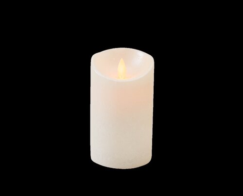 Anna's Collection LED-stompkaars rustiek met bewegende vlam parel - H 12,5 x Ø 7,5 cm