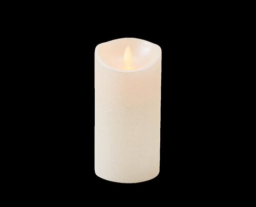 Anna's Collection LED-stompkaars rustiek met bewegende vlam parel - H 15 x Ø 7,5 cm