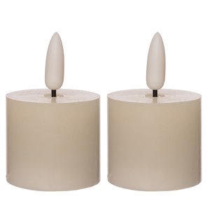 Anna’s Collection 2-pack LED theelicht rustiek ivoor - H 5 cm - afbeelding 1