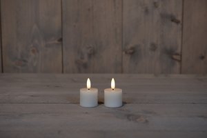 Anna’s Collection 2-pack LED theelicht rustiek ivoor - H 5 cm - afbeelding 3