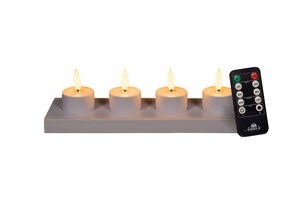 Anna's Collection LED-theelichten oplaadbaar 3D-vlam - D3,8xH5cm Wit 4 stuks - afbeelding 1