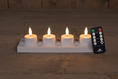 Anna's Collection LED-theelichten oplaadbaar 3D-vlam - D3,8xH5cm Wit 4 stuks - afbeelding 2