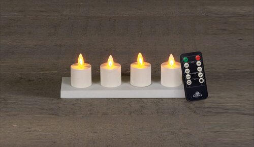 Anna's Collection LED-theelichten oplaadbaar - D3,8cm Wit 4 stuks - afbeelding 2