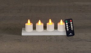 Anna's Collection LED-theelichten oplaadbaar - D3,8cm Wit 4 stuks - afbeelding 2