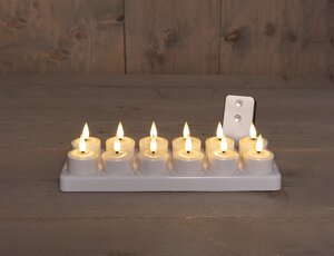 Anna's Collection LED-theelichten oplaadbaar - D3,8xH5cm Wit 12 stuks - afbeelding 2