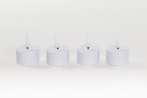 Anna's Collection LED-theelichten uitbreidingsset 3D-vlam - D3,8xH5cm Wit 4 stuks - afbeelding 1