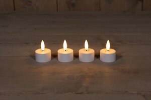 Anna's Collection LED-theelichten uitbreidingsset 3D-vlam - D3,8xH5cm Wit 4 stuks - afbeelding 2