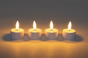 Anna's Collection LED-theelichten uitbreidingsset 3D-vlam - D3,8xH5cm Wit 4 stuks - afbeelding 3