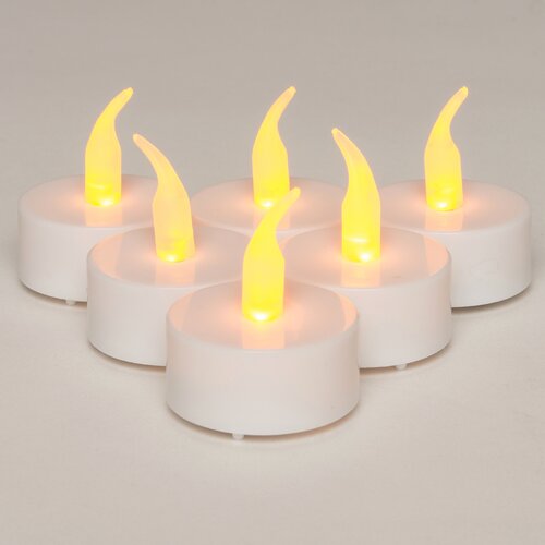 Anna's Collection LED-theelichten vlameffect met timer - Geel 6 stuks - afbeelding 3