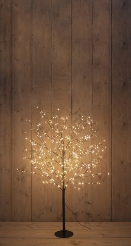 Anna's Collection Lichtboom met flash zwart - H120cm Classic warm - afbeelding 3