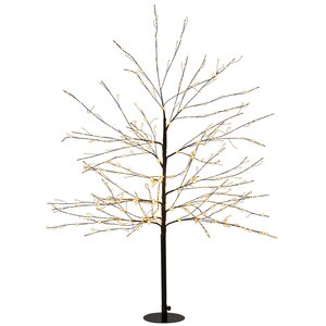 Anna's Collection Lichtboom met flash zwart - H120cm Classic warm - afbeelding 1