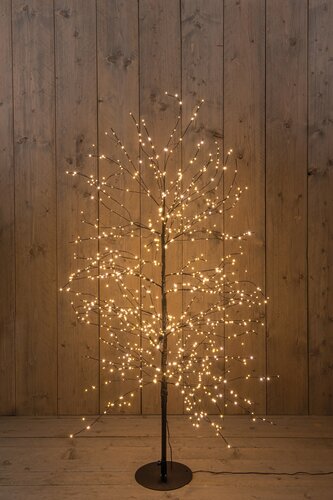 Anna's Collection Lichtboom met flash zwart - H150cm Classic warm - afbeelding 3