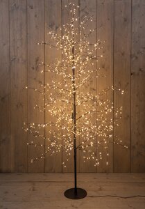 Anna's Collection Lichtboom met flash zwart - H180cm Classic warm - afbeelding 3