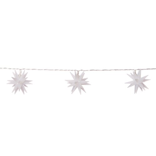Anna's Collection Lichtslinger met 10 witte sterren - warm wit - B 6,5 cm