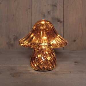 Anna's Collection Paddenstoel glas - B19xH19cm Bruin - afbeelding 2