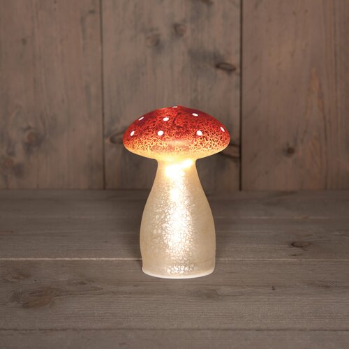 Anna's Collection Paddenstoel glas - H15cm Rood - afbeelding 2