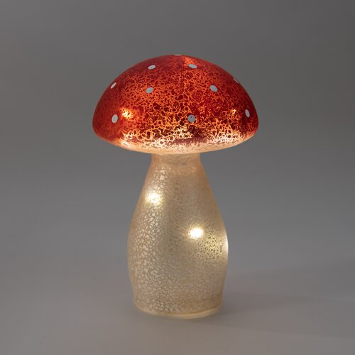Anna's Collection Paddenstoel glas - H18cm Rood - afbeelding 1